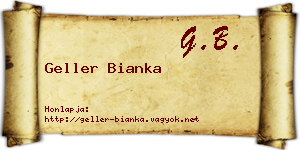Geller Bianka névjegykártya